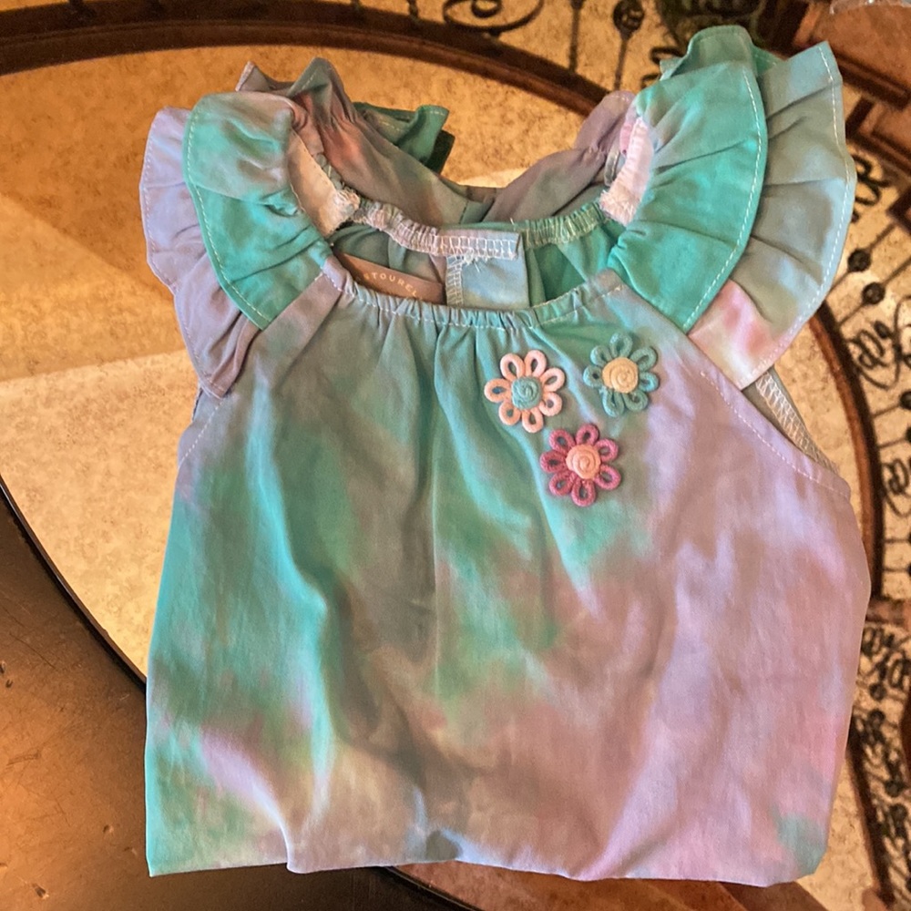 Pippa & Julie Baby Girl Tie Dye Bubble Romper NWT 24M